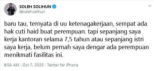 Cuitan Soleh Solihun - (Twitter/@solehsolihun)