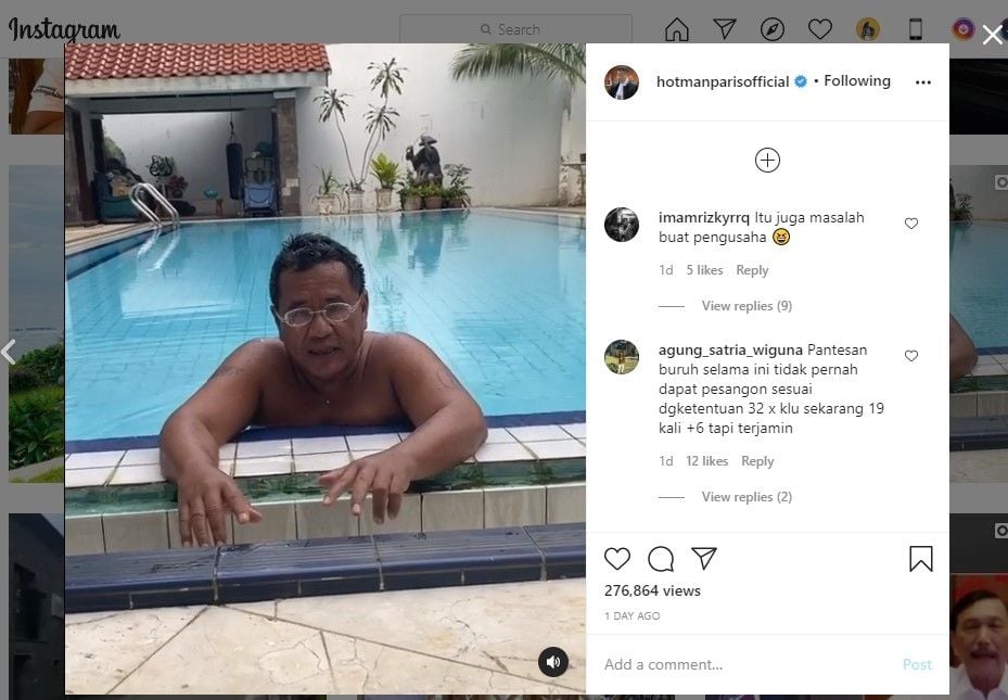 Hotman Paris usul pemerintah ubah aturan soal uang pesangon (IG/hotmanparisofficial)