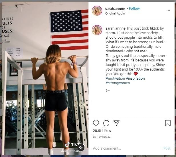 Influencer Fitness Viral setelah Olahraga Topless (instagram.com/sarah.annne)