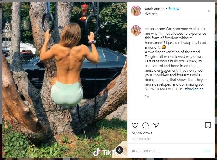 Influencer Fitness Viral setelah Olahraga Topless (instagram.com/sarah.annne)