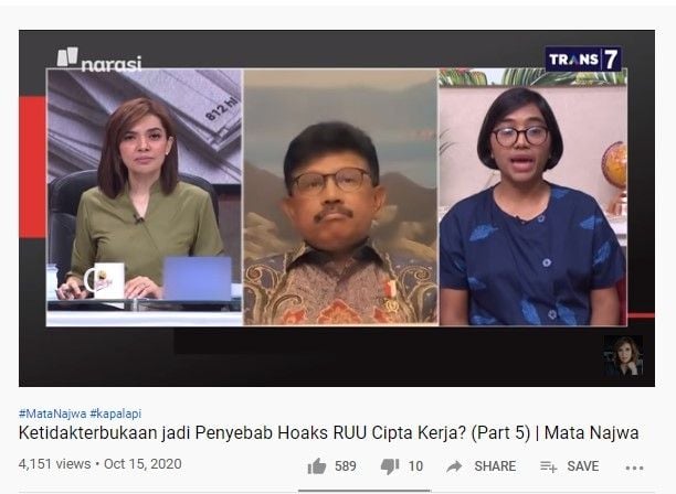 Debat Menkominfo dengan Direktur YLBHI (YouTube/matanajwa)