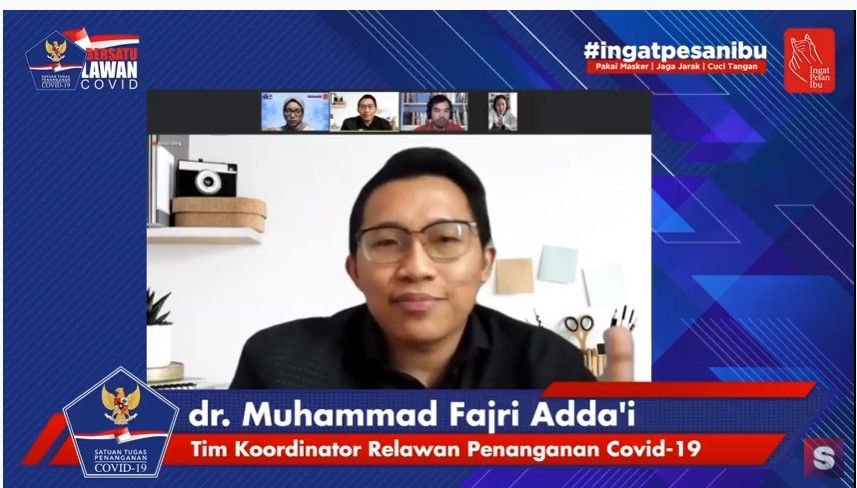 dr Muhammad Fajri Adda'i dalam webinar Suara.com bertajuk “Jibaku Tenaga Kesehatan & Satgas Tangani Covid-19 di Lapangan”, Jumat, (16/10/2020).