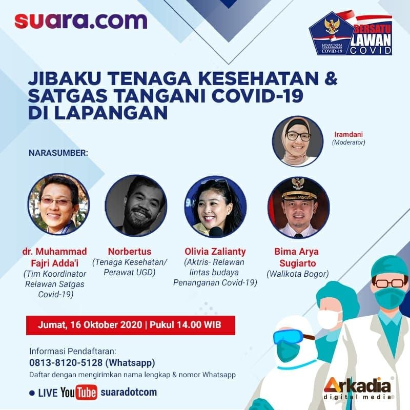 Diskusi Suara.com Jibaku Tenaga Kesehatan dan Satgas Tangani Covid-19 di Lapangan. [Suara.com]