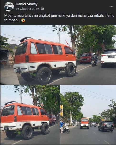 Modifikasi mobil angkot yang kelewat garang. (Facebook)