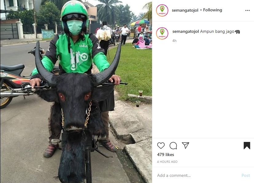 Viral motor ojol dimodif ala banteng. (Instagram)