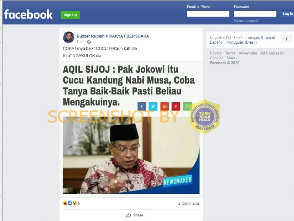 Fakta Jokowi cucu nabi musa (Turnbackhoax.id)