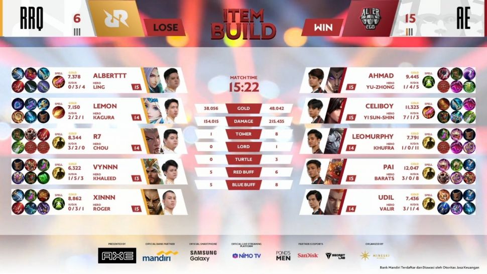 Game 1 Final MPL Indonesia Season 6, RRQ Hoshi vs Alter Ego. (MPL Indonesia)