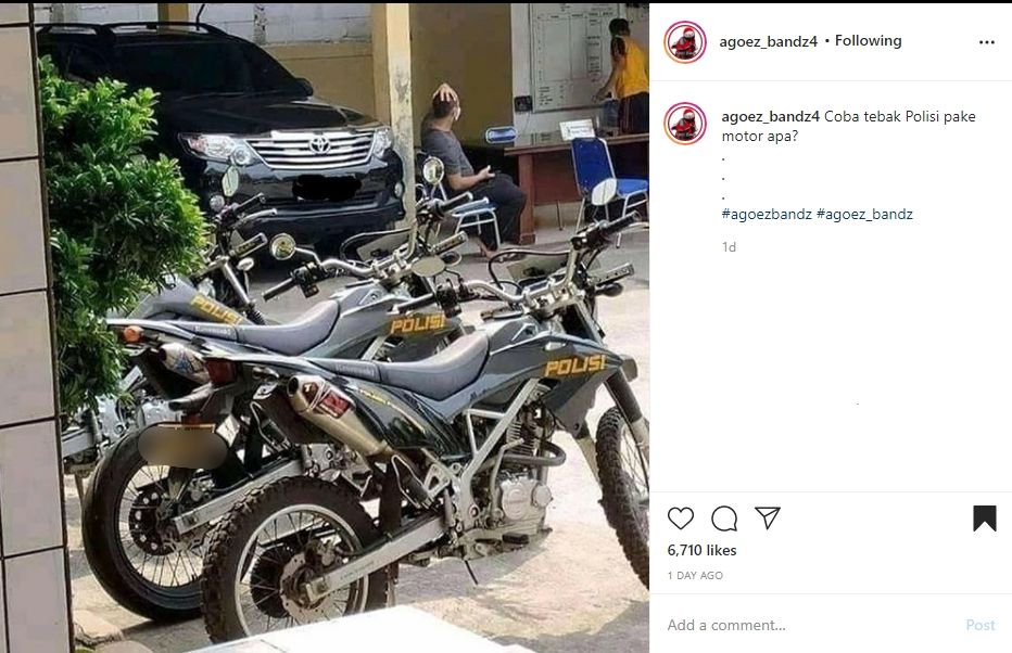 Viral motor dinas aparat jadi sorotan warganet. (Instagram)