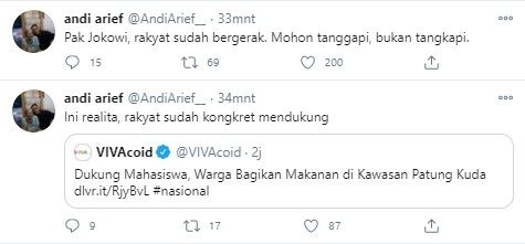 Andi Arief minta Jokowi tanggapi rakyat, bukan tangkapi (Twitter/andiarief_)