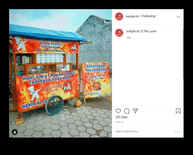 Uji Tahan Tawa, Simak 5 Potret Kocak Pedagang Makanan Nggak Niat Jualan Ini. (Instagram/@sukijan.id)