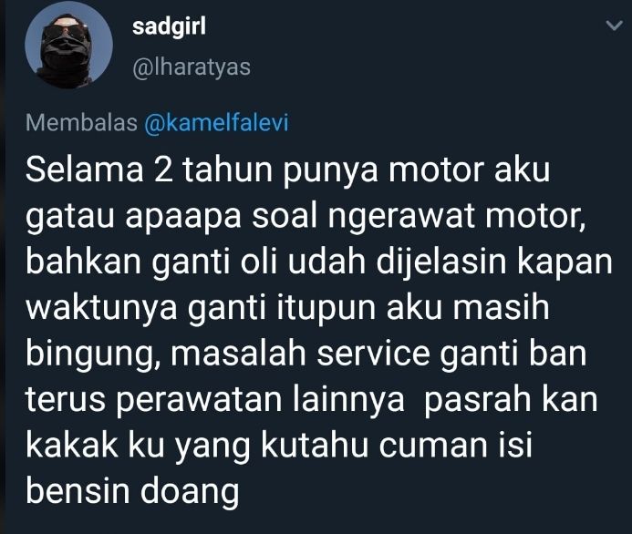 Deretan pengakuan warganet yang jarang merawat motor. (Twitter)