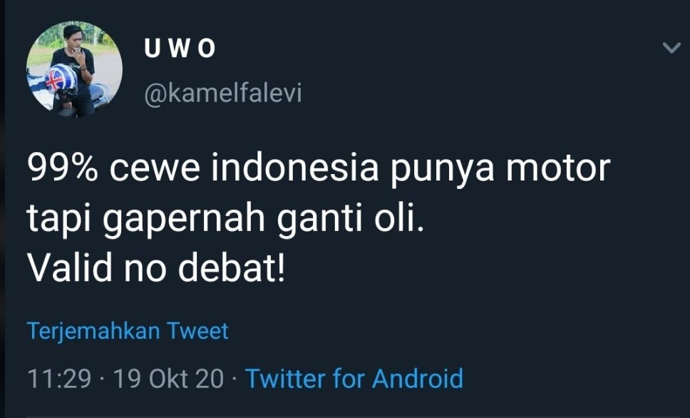 Deretan pengakuan warganet yang jarang merawat motor. (Twitter)