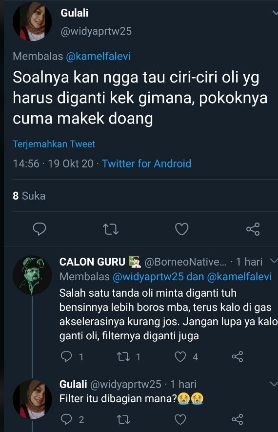 Deretan pengakuan warganet yang jarang merawat motor. (Twitter)