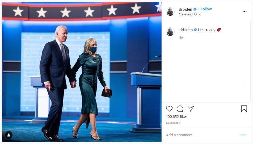 Outfit Jill Biden saat Debat Capres AS (instagram.com/drbiden)