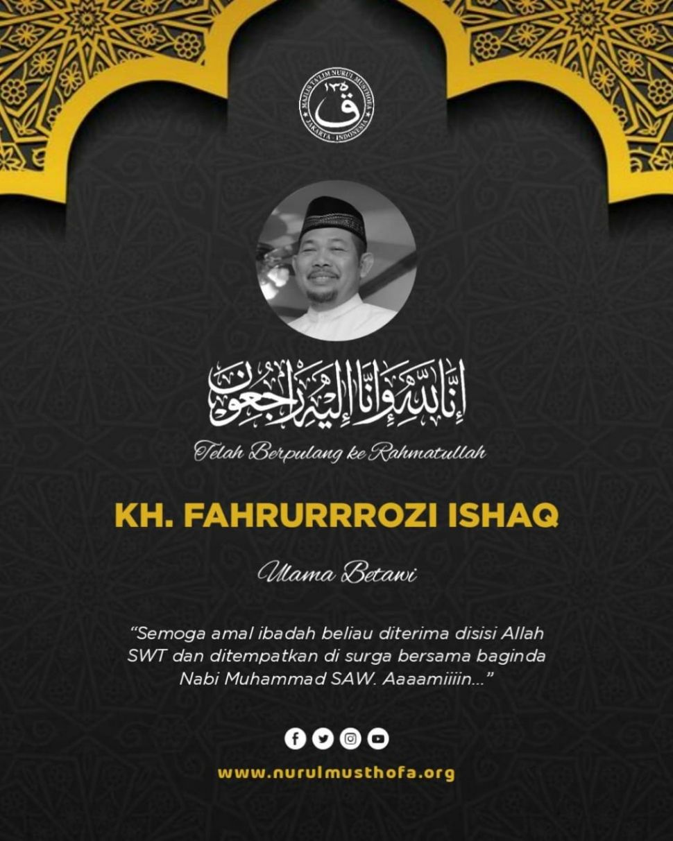 Ulama Betawi KH Fahrurrozi Ishaq meninggal dunia. (istimewa)