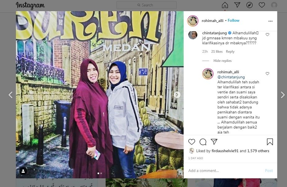 Unggahan istri pertama Kiwil, Rochimah [Instagram]