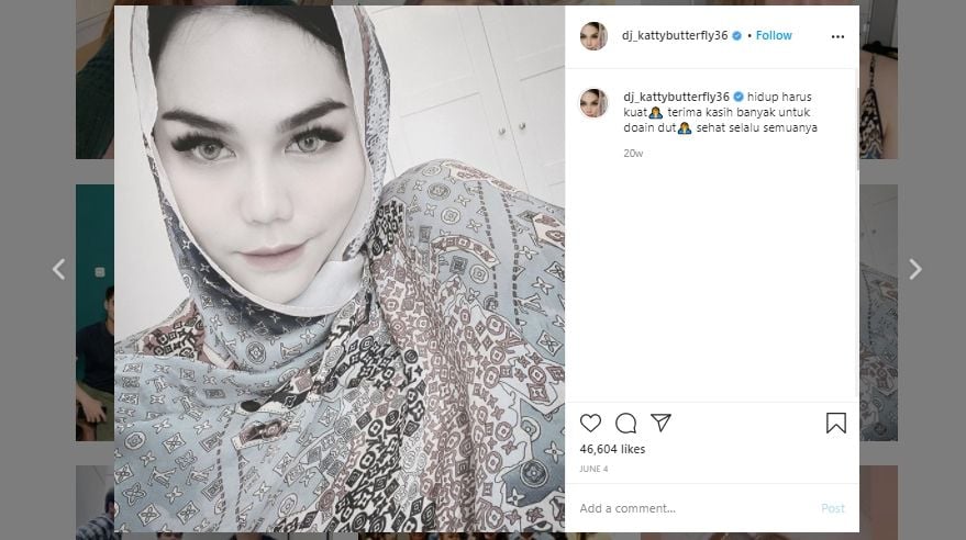 Gaya hijab DJ Katty Butterfly. (Instagram/@dj_kattybutterfly36)