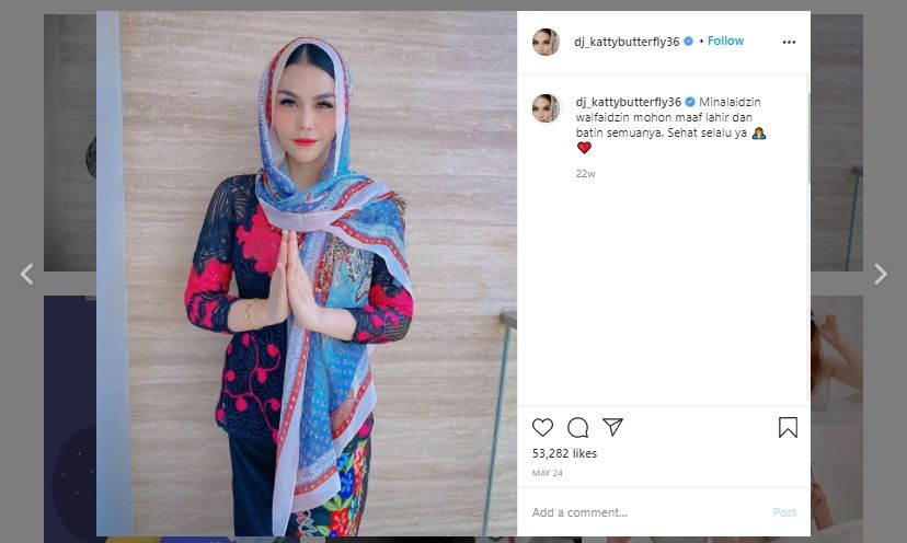 Gaya hijab DJ Katty Butterfly. (Instagram/@dj_kattybutterfly36)