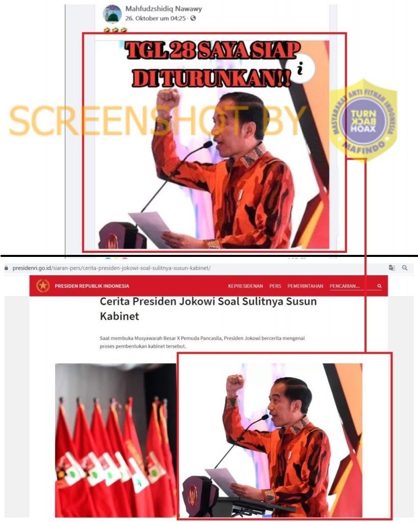 Fakta Jokowi siap diturunkan tanggal 28 (Turnbackhoax.id)