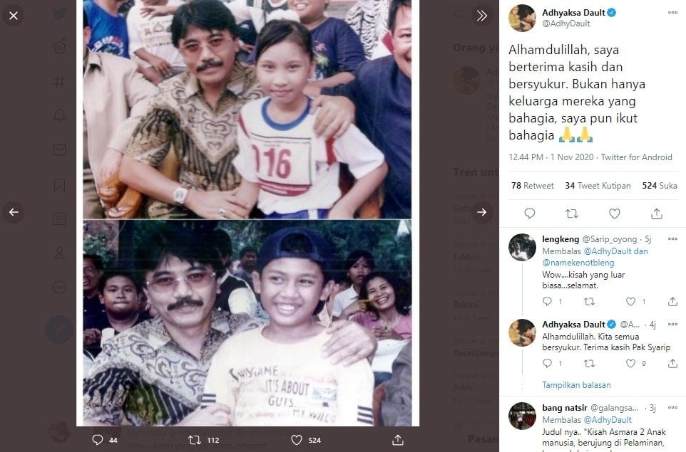 Bertemu jodoh usai foto bareng Adhyaksa Dault (Twitter/adhydault)