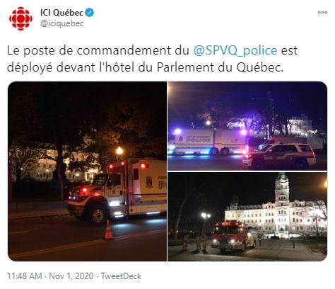 Pria Misterius Pakai Baju Abad Pertengahan Tewaskan 2 Orang di Quebec. (Twitter/iciquebec)