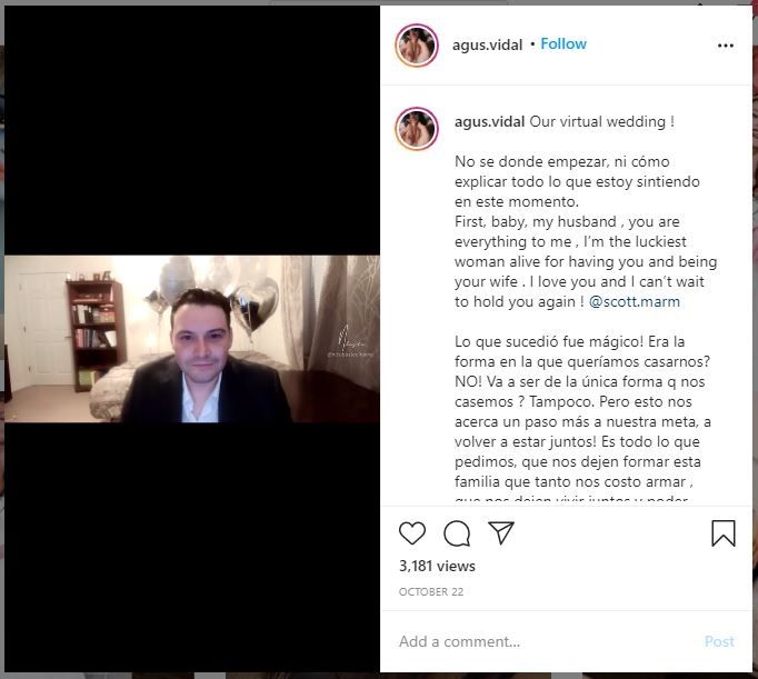 Pasangan Pertama yang Menikah Online Beda Negara (instagram.com/agus.vidal)