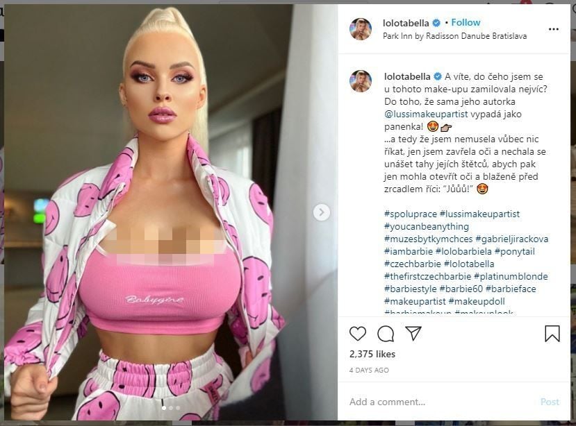 Gabriela Jirackova, Wanita yang Dijuluki Barbie dari Ceko (instagram.com/lolotabella)