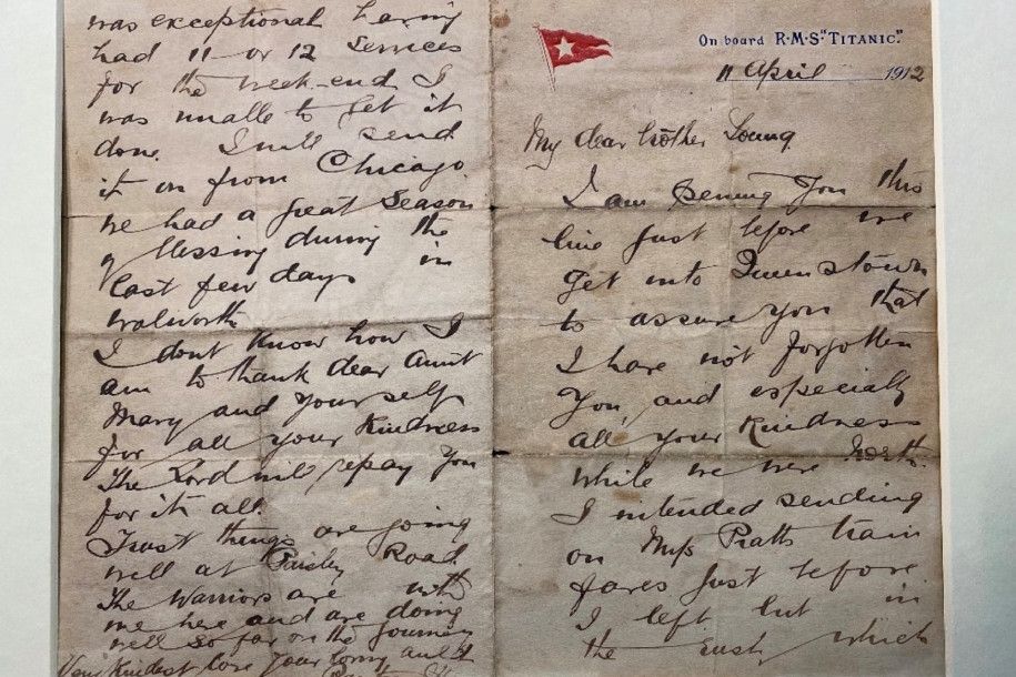 Surat Korban Titanic. (Dok: Henry Aldridge & Son)