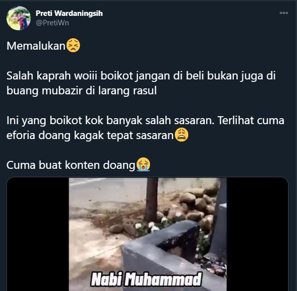 Video boikot produk Prancis. (Twitter/@PretiWn)