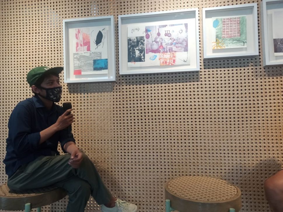 Reza, salah satu seniman Jogja Art Week 2020 saat acara pembukaan (Suara/Hiromi)