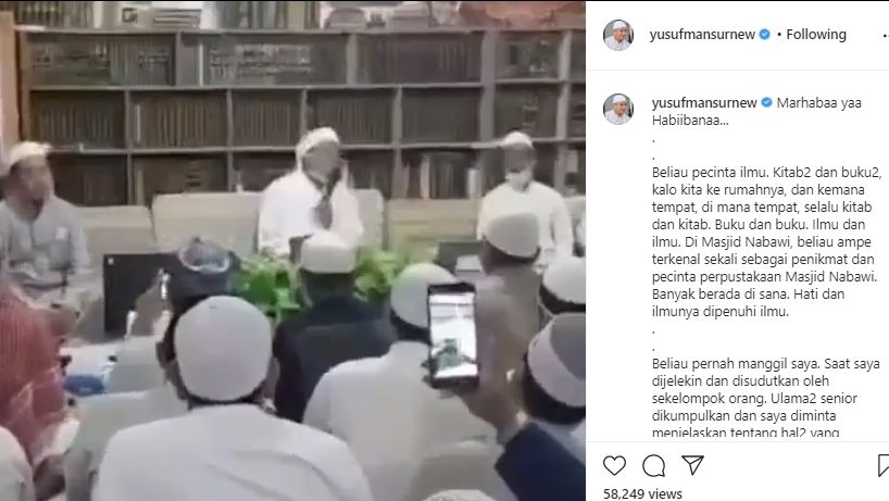 Unggahan Yusuf Mansur sambut kepulangan Habib Rizieq Shihab. [yusufmansurnew / Instagram]