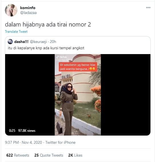 Mirip Tumpeng, Cepol Hijab Ini Bikin Salah Fokus (twitter.com/ladazaa)