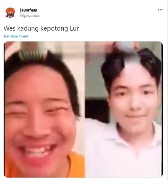 Viral Video Cukur Rambut Berujung Sial (twitter.com/jawafess)