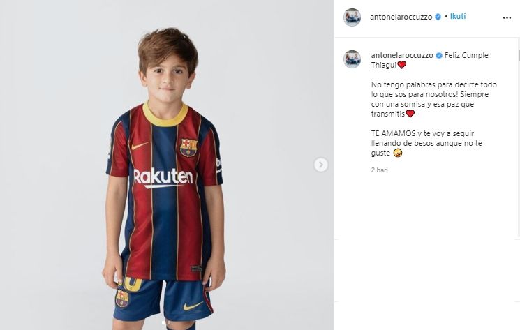 Putra Lionel Messi, Thiago, ulang tahun. (Instagram/@antonelaroccuzzo).