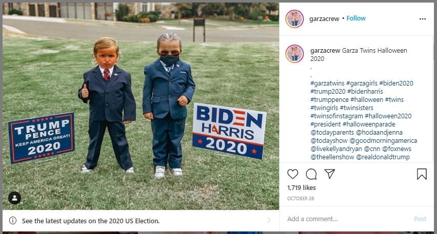 Ibu Dandani Anaknya Jadi Trump dan Biden (instagram.com/garzacrew)