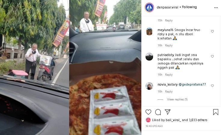 Kakek penjual pizza di Buleleng, Bali. (Instagram/@denpasar.viral)