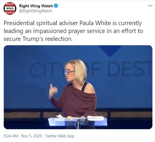 Penasihat Spiritual Trump Minta Bantuan ke Malaikat di Afrika dan Amerika Selatan. (Twitter/Right Wing Watch)