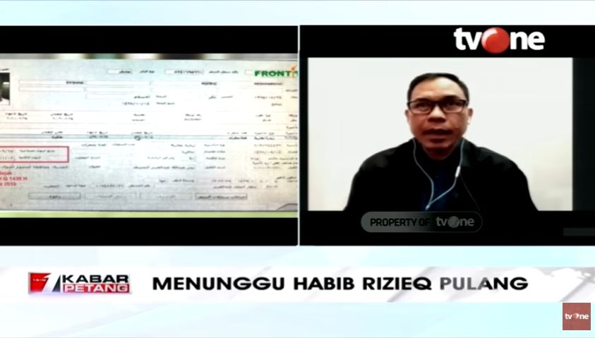 Sekretaris FPI Ungkap Adanya Pihak yang Berusaha Menjegal Kepulangan Habib Rizieq (YouTube/TVOneNews).