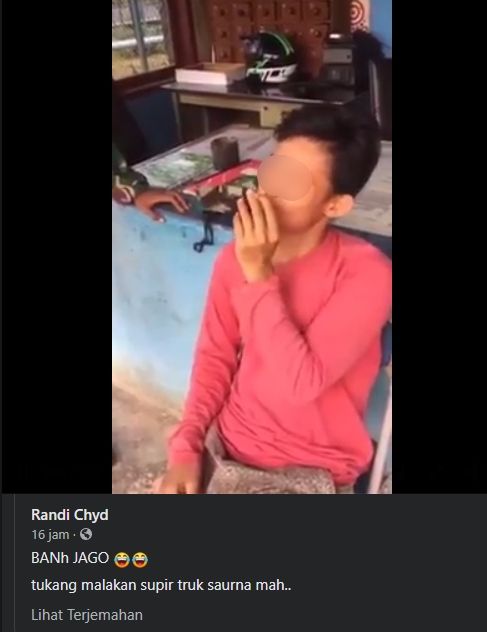 Viral video terduga pemalak sopir truk. (Facebook)