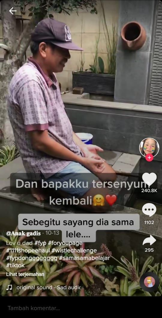 Ayah ini tak tega memotong lele (TikTok @nalitass)