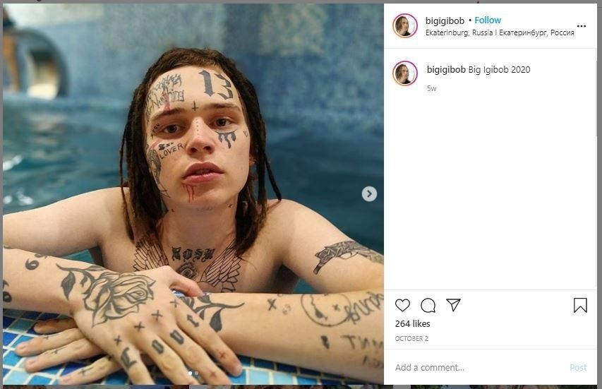Remaja 17 Tahun Nekat Bikin Tato Wajah (instagram.com/bigigibob)
