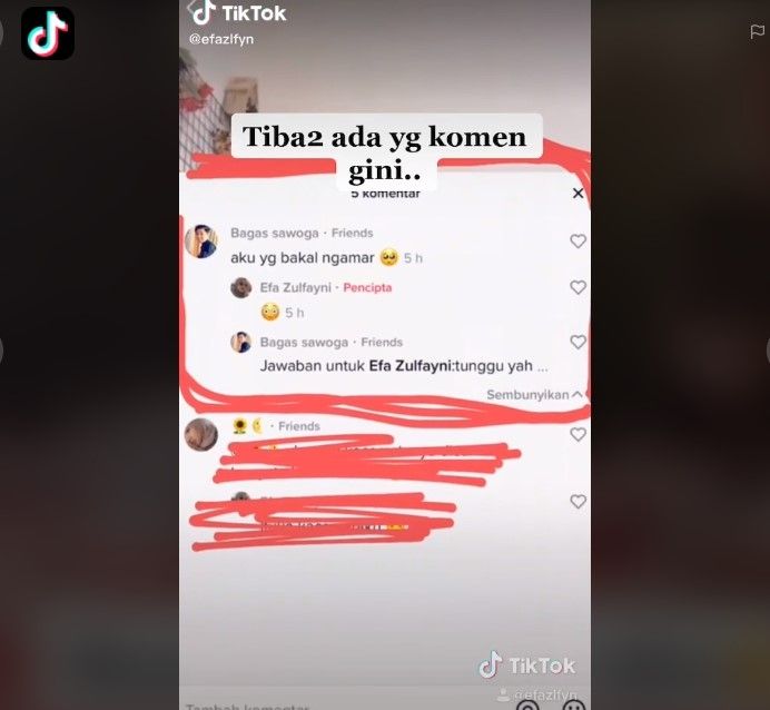 Dilamar lewat komentar video TikTok (tiktok)