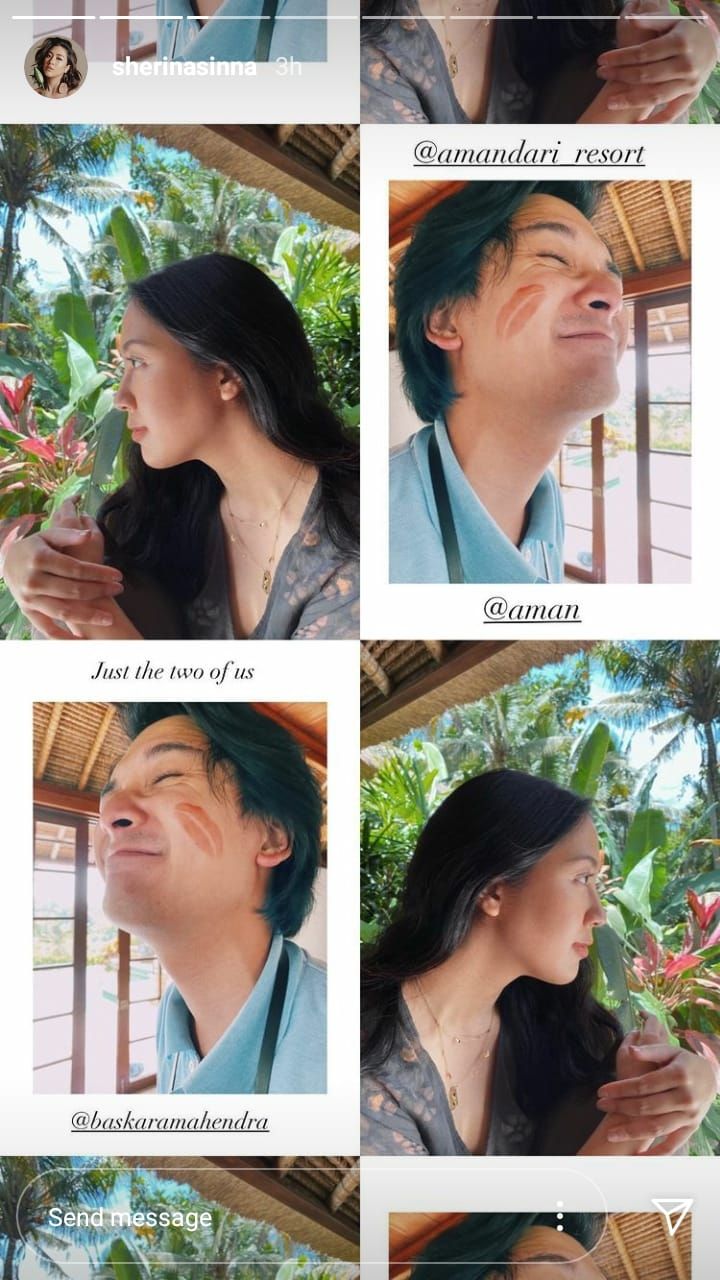 Sherina dan Baskara bulan madu di Bali (Instagram @sherinasinna)