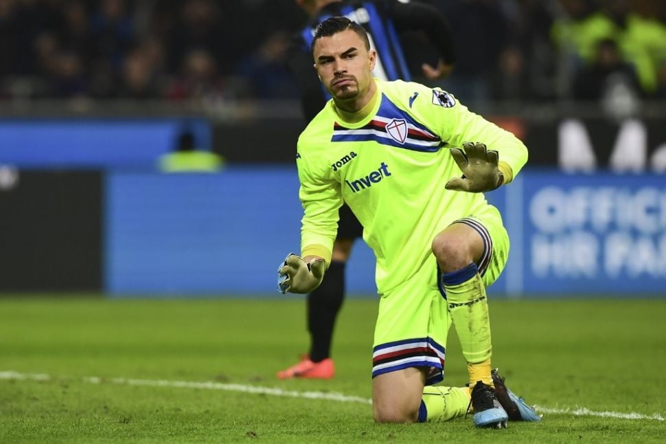 Kiper Sampdoria, Emil Audero Mulyadi tampil di Liga Italia. [Miguel MEDINA / AFP]