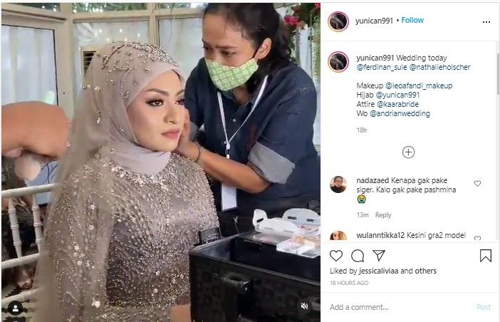 Natalie Holscher tampil cantik kenakan gaun berpayet. (Dok: Instagram/kaarabride)