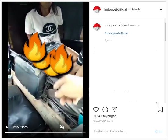 Viral Video Sejoli Terciduk Indehoi dalam Bajaj di Pinggir Jalan (Instagram/indopostofficial).