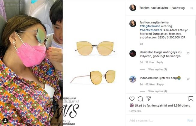 Kacamata mahal Nagita Slavina (Instagram/fashion_nagitaslavina)