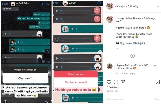 Foto profil WhatsApp Raffi Ahmad. (Instagram/chevirgo)