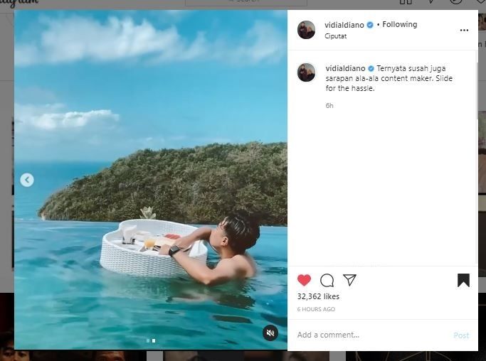 Vidi Aldiano berlibur di Bali (Instagram @vidialdiano)