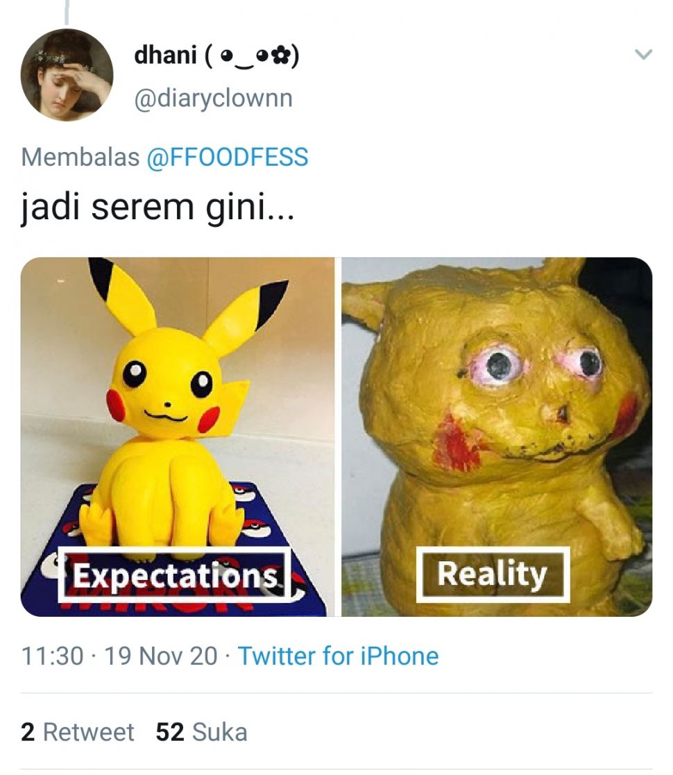 Pikachu babak belur (Twitter @diaryclownn)